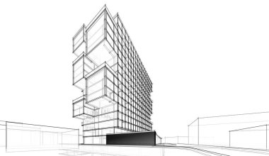 soyut mimari tasarım, dijital konsept arkaplanı oluşturma