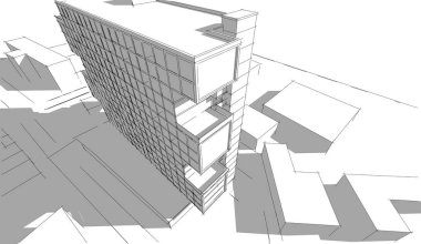 soyut mimari tasarım, dijital konsept arkaplanı oluşturma