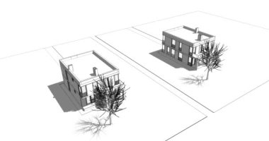 soyut mimari tasarım, binalar dijital konsept arka plan