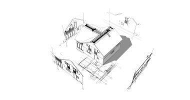 soyut mimari tasarım, dijital konsept arkaplanı oluşturma