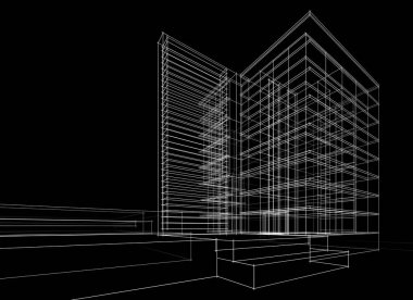 soyut mimari tasarım, dijital konsept arkaplanı oluşturma