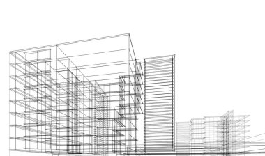 soyut mimari tasarım, binalar dijital konsept arka plan