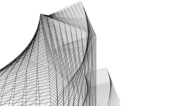 soyut mimari tasarım, binalar dijital konsept arka plan