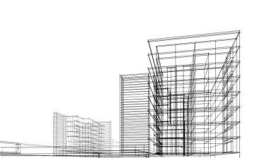 soyut mimari tasarım, binalar dijital konsept arka plan