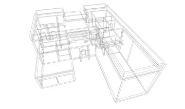 soyut mimari tasarım, dijital konsept arkaplanı oluşturma