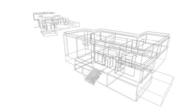 soyut mimari tasarım, binalar dijital konsept arka plan