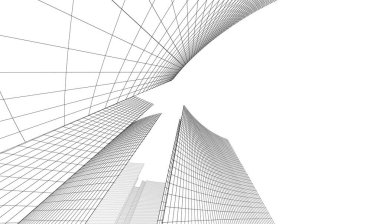 soyut mimari tasarım, binalar dijital konsept arka plan