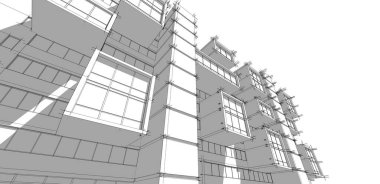 soyut mimari tasarım, dijital konsept arkaplanı oluşturma