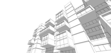 soyut mimari tasarım, dijital konsept arkaplanı oluşturma