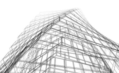 soyut mimari tasarım, dijital konsept arkaplanı oluşturma