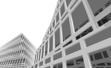 soyut mimari tasarım, binalar dijital konsept arka plan