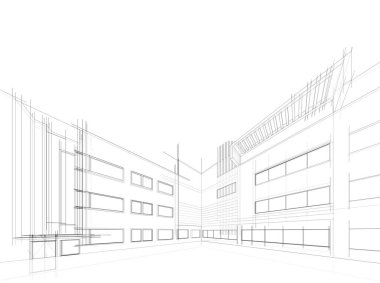 soyut mimari tasarım, binalar dijital konsept arka plan