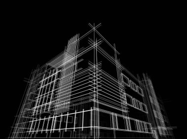 soyut mimari tasarım, dijital konsept arkaplanı oluşturma