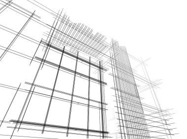 soyut mimari tasarım, dijital konsept arkaplanı oluşturma