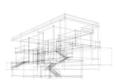 soyut mimari tasarım, dijital konsept arkaplanı oluşturma