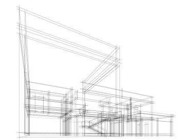 soyut mimari tasarım, dijital konsept arkaplanı oluşturma