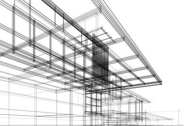 soyut mimari tasarım, dijital konsept arkaplanı oluşturma