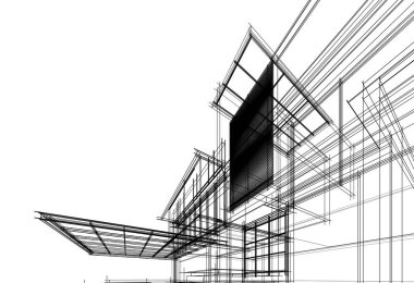 soyut mimari tasarım, dijital konsept arkaplanı oluşturma