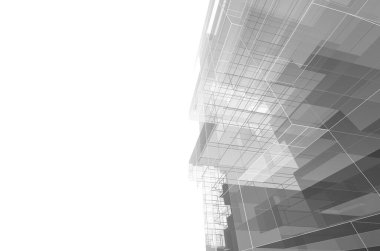 soyut mimari tasarım, dijital konsept arkaplanı oluşturma