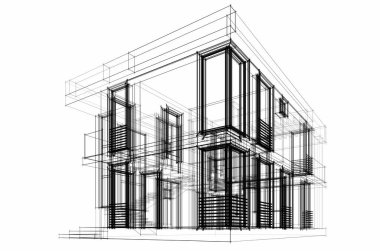 soyut mimari tasarım, dijital konsept arkaplanı oluşturma