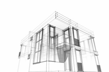 soyut mimari tasarım, dijital konsept arkaplanı oluşturma