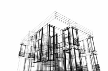 soyut mimari tasarım, dijital konsept arkaplanı oluşturma