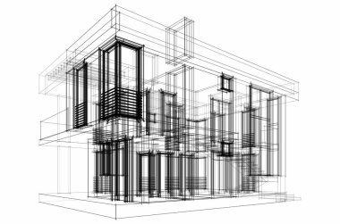 soyut mimari tasarım, dijital konsept arkaplanı oluşturma