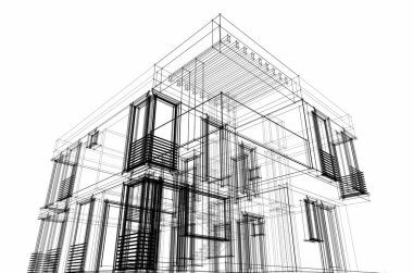 soyut mimari tasarım, dijital konsept arkaplanı oluşturma