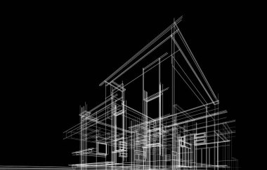 soyut mimari tasarım, dijital konsept arkaplanı oluşturma