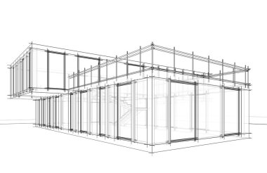 soyut mimari tasarım, dijital konsept arkaplanı oluşturma