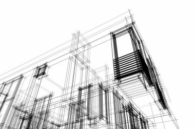 soyut mimari tasarım, dijital konsept arkaplanı oluşturma