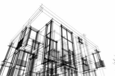 soyut mimari tasarım, dijital konsept arkaplanı oluşturma