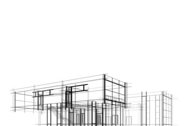 soyut mimari tasarım, dijital konsept arkaplanı oluşturma
