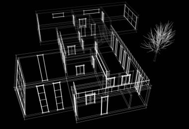 soyut mimari tasarım, dijital konsept arkaplanı oluşturma