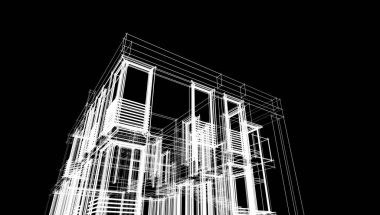 soyut mimari tasarım, dijital konsept arkaplanı oluşturma