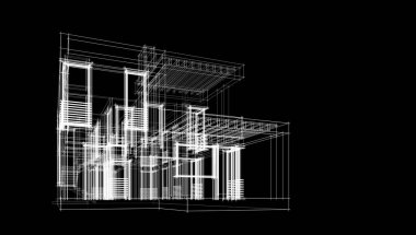 soyut mimari tasarım, dijital konsept arkaplanı oluşturma