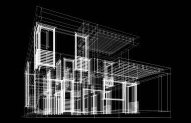 soyut mimari tasarım, dijital konsept arkaplanı oluşturma