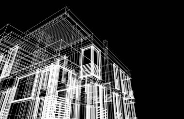 soyut mimari tasarım, dijital konsept arkaplanı oluşturma