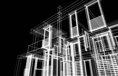soyut mimari tasarım, dijital konsept arkaplanı oluşturma