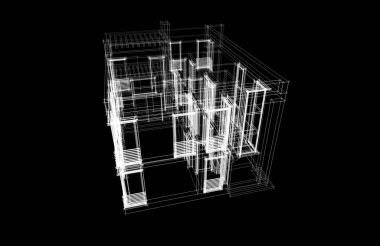 soyut mimari tasarım, dijital konsept arkaplanı oluşturma