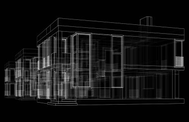 soyut mimari tasarım, binalar dijital konsept arka plan