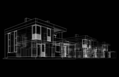 soyut mimari tasarım, binalar dijital konsept arka plan