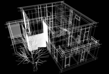 soyut mimari tasarım, dijital konsept arkaplanı oluşturma