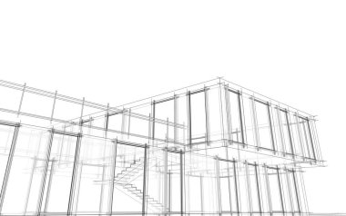 soyut mimari tasarım, dijital konsept arkaplanı oluşturma