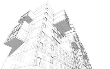 soyut mimari tasarım, dijital konsept arkaplanı oluşturma