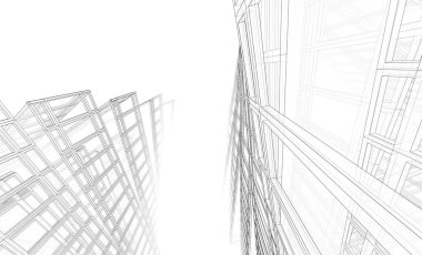 Soyut mimari tasarım. dijital kavram arkaplanı