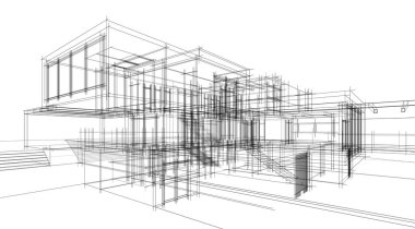 soyut mimari tasarım, dijital konsept arkaplanı oluşturma