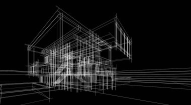 soyut mimari tasarım, dijital konsept arkaplanı oluşturma