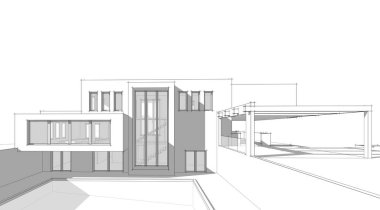 soyut mimari tasarım, dijital konsept arkaplanı oluşturma