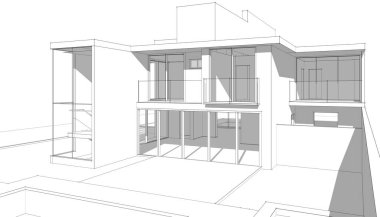 soyut mimari tasarım, dijital konsept arkaplanı oluşturma